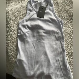 Fabletics White Ribbed Tank Top
